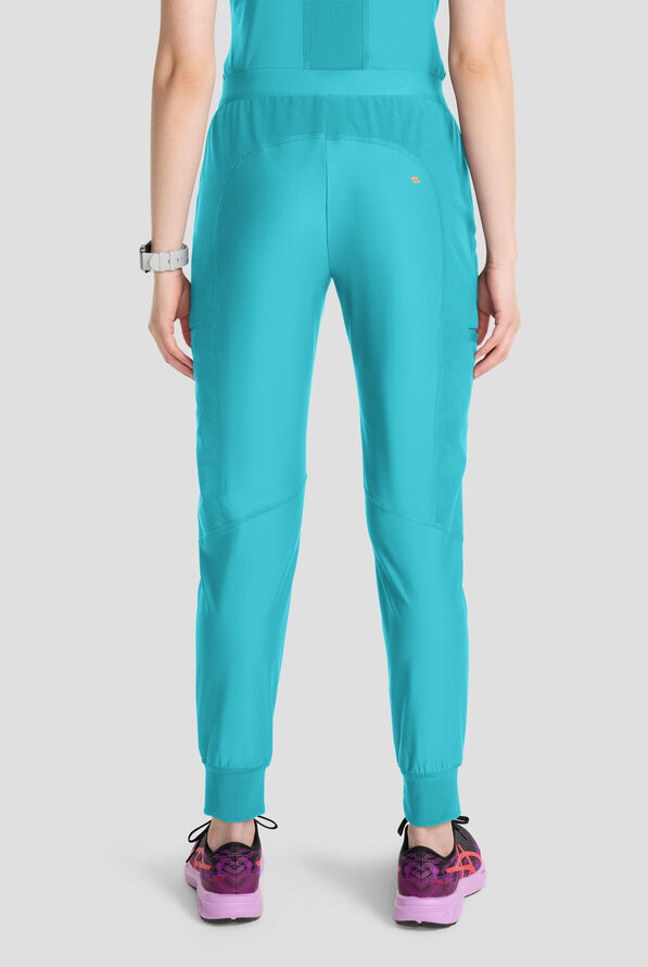 Infinity GNR8 Kinetic Knit Women's 4-Pocket STRETCH Cargo Jogger Scrub Pants - Aquaturque - 4