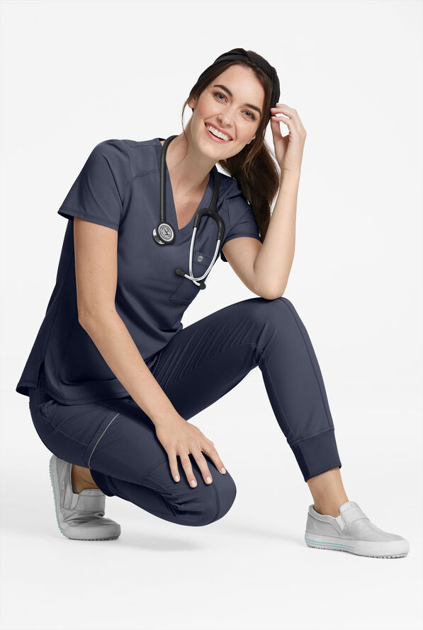 Cherokee Infinity Solid Women's VNeck TuckIn Top, Nursing Scrubs