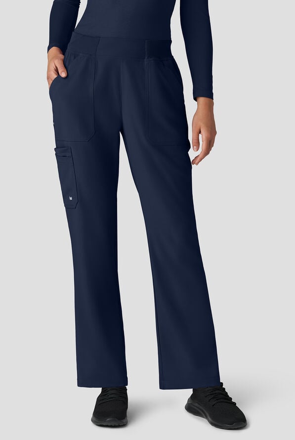koi Next Gen Jump Start Women's 7-Pocket STRETCH Boot Cut Cargo Scrub Pants - Navy - 1