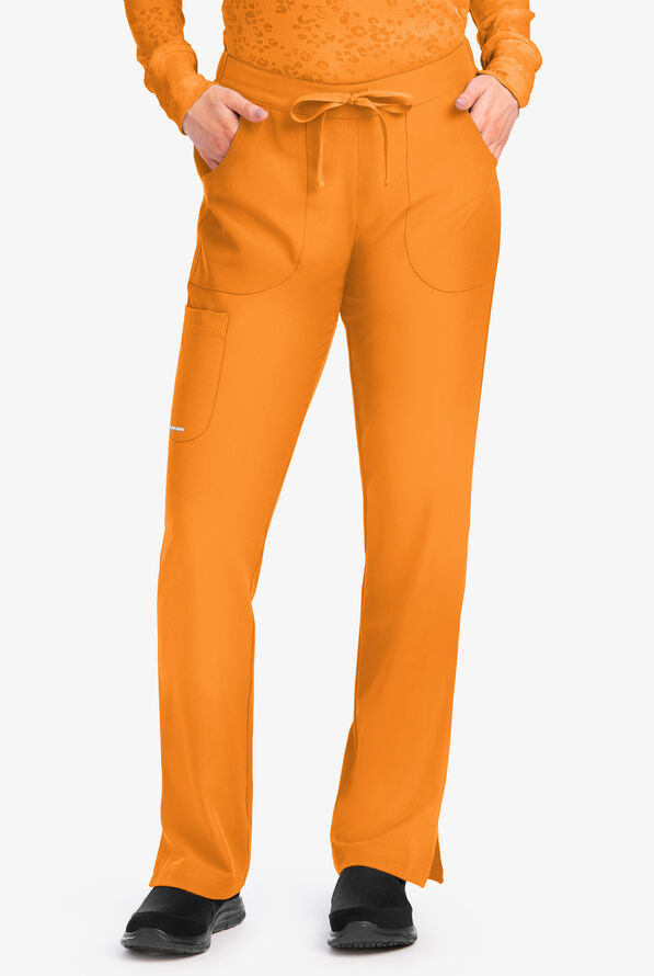Skechers by Barco Reliance Women's 3-Pocket STRETCH Cargo Drawstring Scrub Pants - Bright Marigold - 1