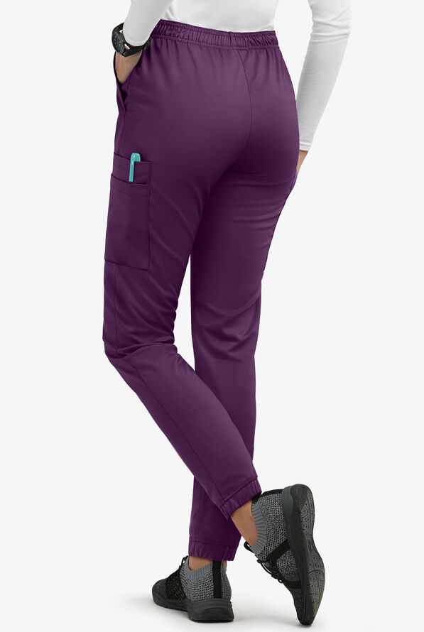 UA Flex2 Women's 7-Pocket Jogger Scrub Pants - Petite - Eggplant - 2