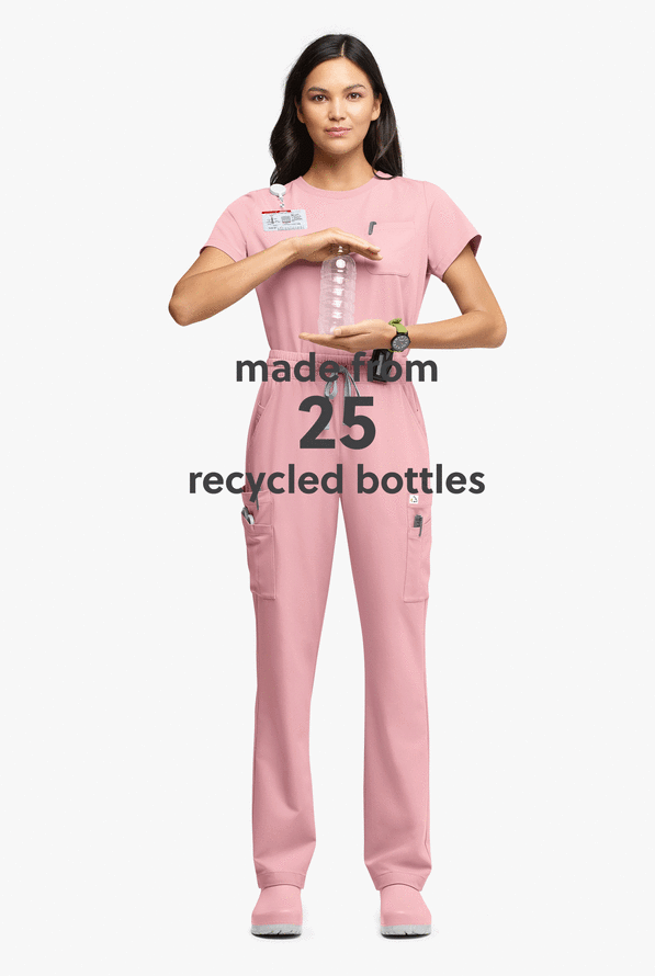 Pantalón médico ReSurge Topaz con cordón ajustable y 11 bolsillos para mujer - Primrose Pink - 6