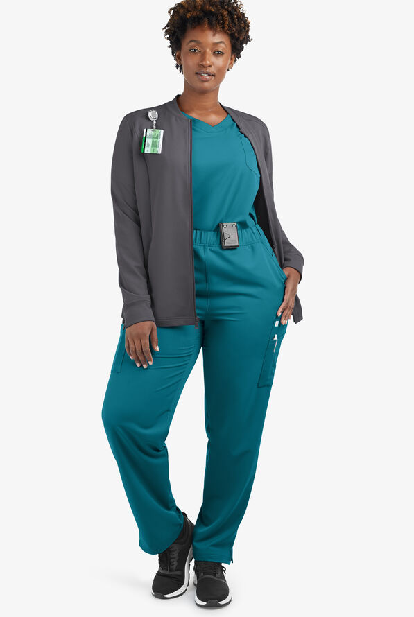 Butter-Soft Women's 13-Pocket Cargo Scrub Pants **Slightly IRREGULAR**&nbsp; - Caribbean Blue - 6