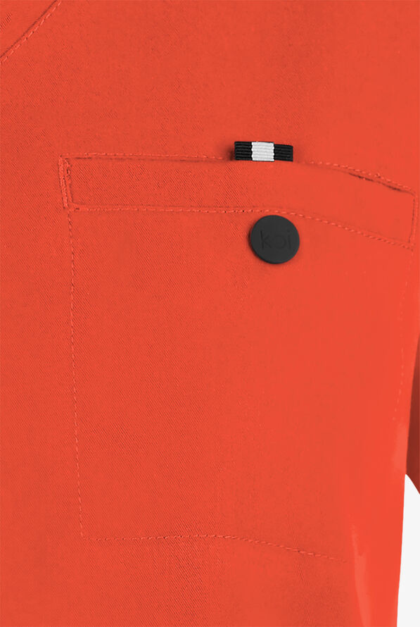 koi Next Gen Ready to Work Women's 1-Pocket STRETCH V-Neck Scrub Top - Burnt Umber - 3