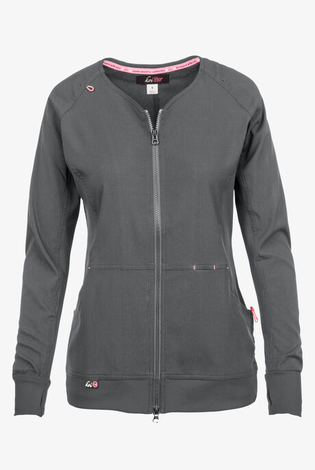 Chaqueta médica koi Lite™ Clarity con cremallera y 3 bolsillos para mujer