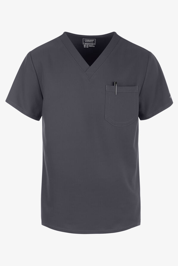 Cherokee Workwear Originals Ultra Unisex 1-Pocket V-Neck Scrub Top - Pewter - 1