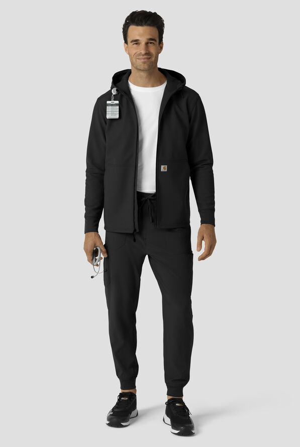 Chaqueta m&eacute;dica con capucha Carhartt Force Rugged de felpa doble capa con cremallera y 3 bolsillos para hombre - Black - 3