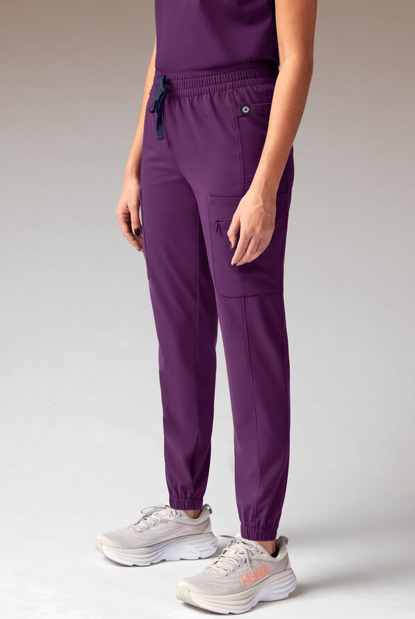 Hypothesis Cache Women’s 6-Pocket Jogger Scrub Pant - Eggplant - 3