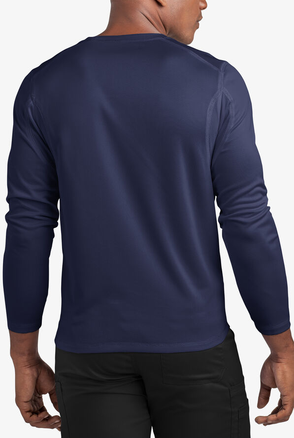 Advantage STRETCH Men's Long Sleeve Crew Neck Underscrub - Navy - 3