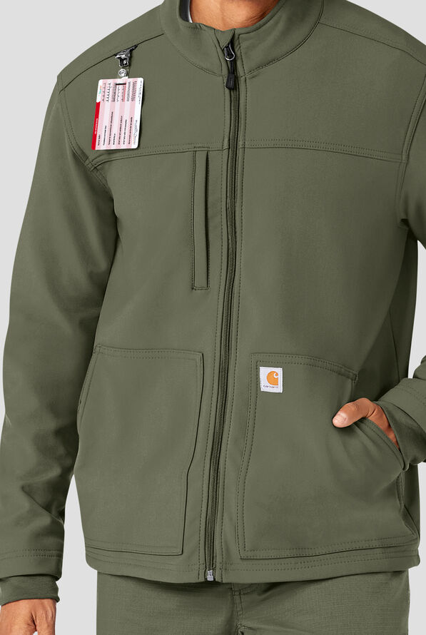 Chaqueta médica Carhartt Force® Rugged Flex Peak de felpa adherida con 3 bolsillos para hombre - Olive - 4