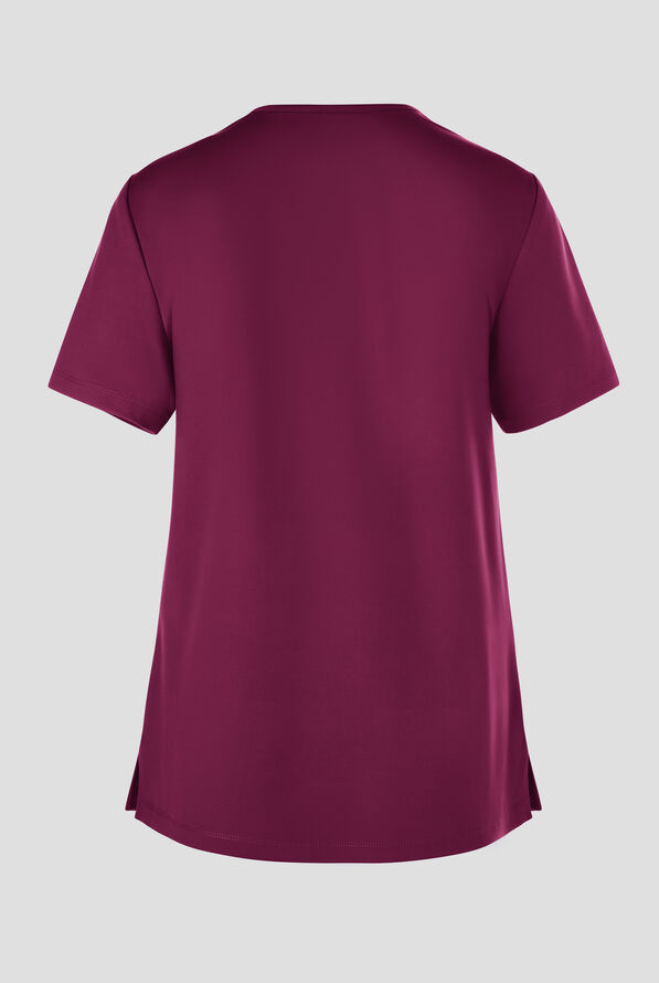 Cherokee Achieve Women's 2-Pocket STRETCH Knit V-Neck Scrub Top - Wine - 2