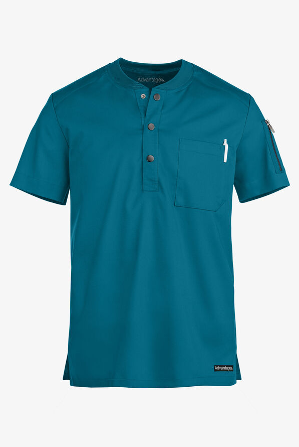 Camisa médica UA Advantage STRETCH Henley con 2 bolsillos para hombre - Caribbean Blue - 1