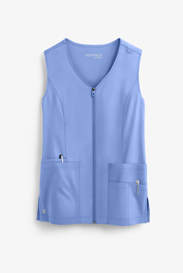 Maevn Matrix Basic STRETCH Zip Front Scrub Vest, Nursing Scrubs