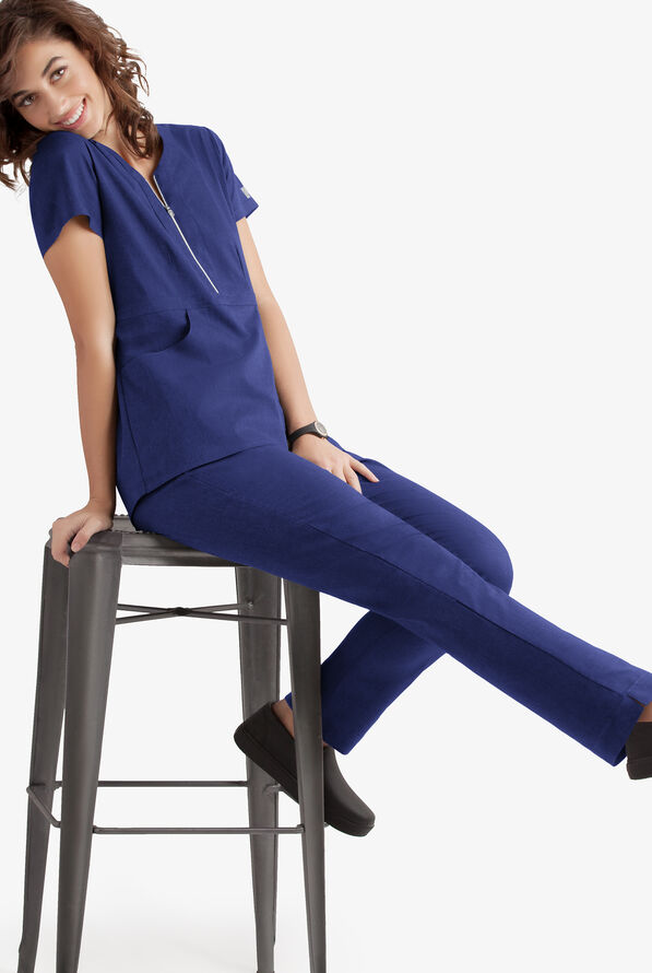 Butter-Soft STRETCH Women's 3-Pocket Elastic Waist Drawstring Scrub Pants - Tall - Galaxy - 3