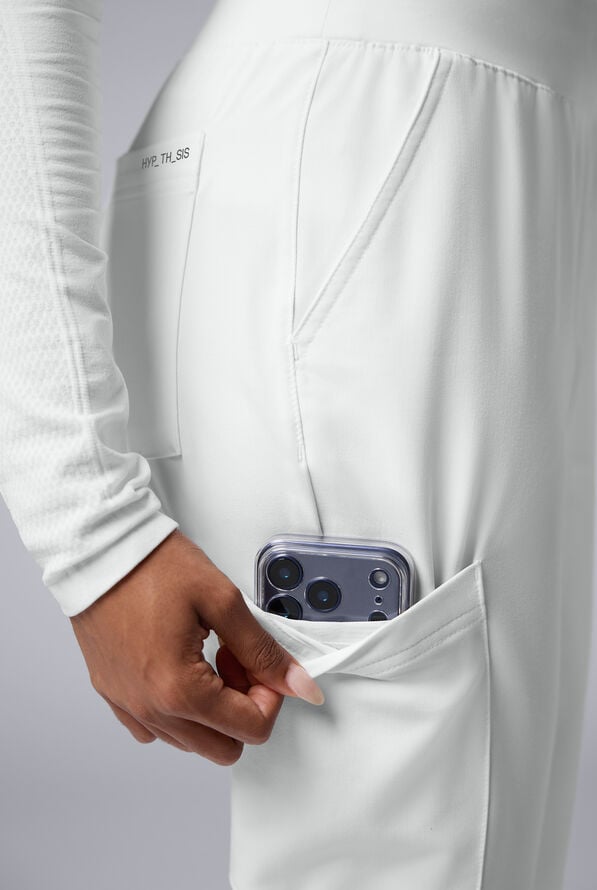 Hypothesis Women's Base 6-Pocket Jogger Scrub Pant - White - 3