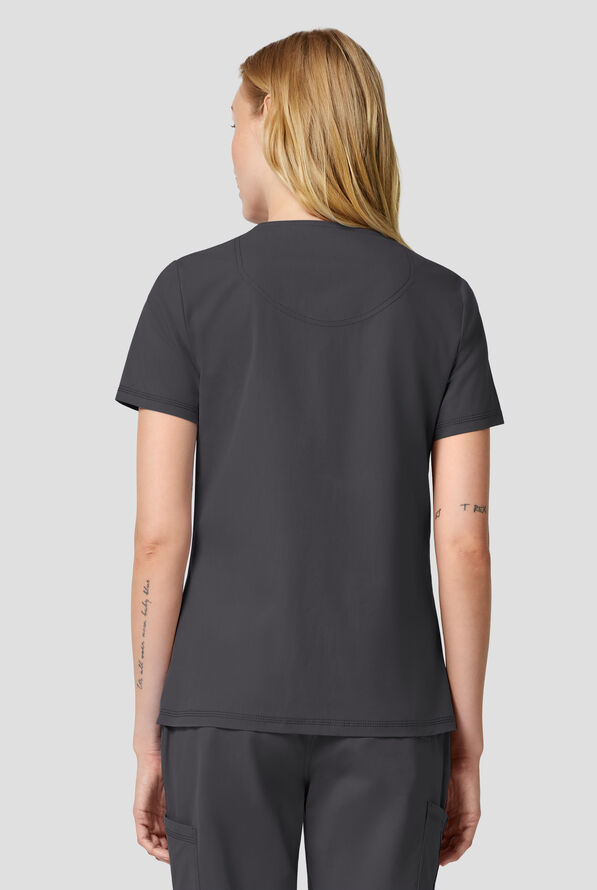 Dickies Forge Women's 2-Pocket V-Neck Scrub Top - Pewter - 4