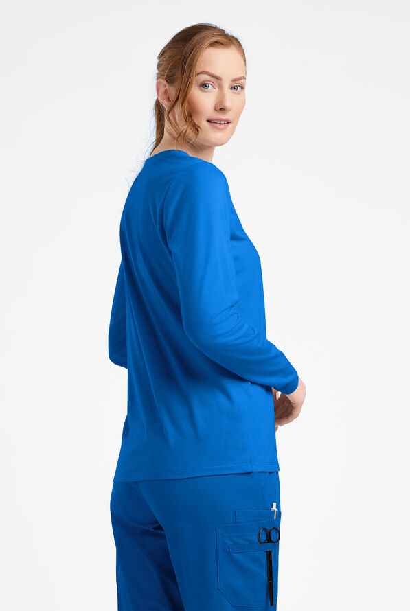 Camiseta médica de tejido UA Butter-Soft STRETCH con cuello en V - Royal - 2