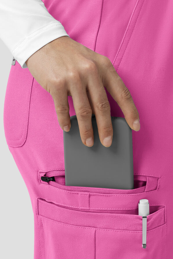 Carhartt Force&reg; Cross-Flex Knits Women's 6-Pocket STRETCH Boot Cut Scrub Pants - Electric Fuchsia - 3