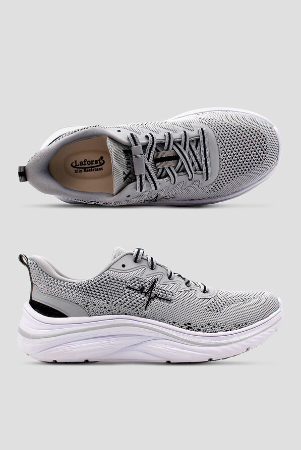 LaForst Men's Extreme Comfort Slip-Resistant Gliders Heartbeat Grey/Black Bungee Athletic Shoes - null - 1