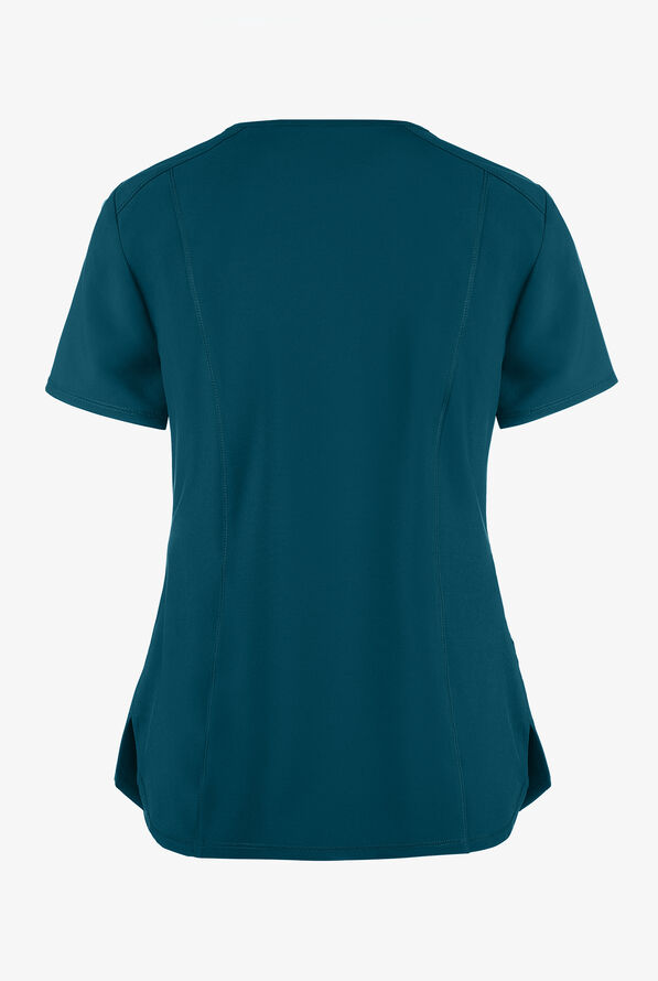 Infinity Women's 2-Pocket STRETCH V-Neck Scrub Top - Caribbean Blue - 3