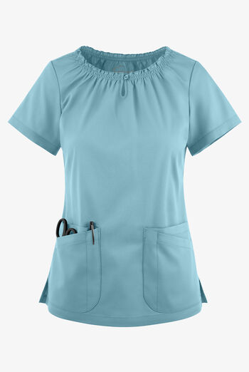 Butter-Soft STRETCH Women's 6-Pocket Short Sleeve Peasant Style Scrub Top