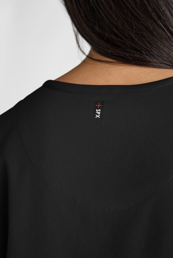 Grey's Anatomy by Barco Emerge Brylyn Women's 2-Pocket STRETCH Dolman Sleeve V-Neck Scrub Top - Black - 6