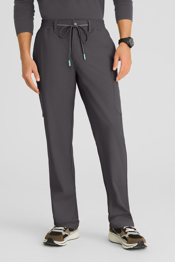 Skechers by Barco Ripstop Station Terrain Men's 6-Pocket STRETCH Straight Leg Cargo Scrub Pants - Pewter - 1