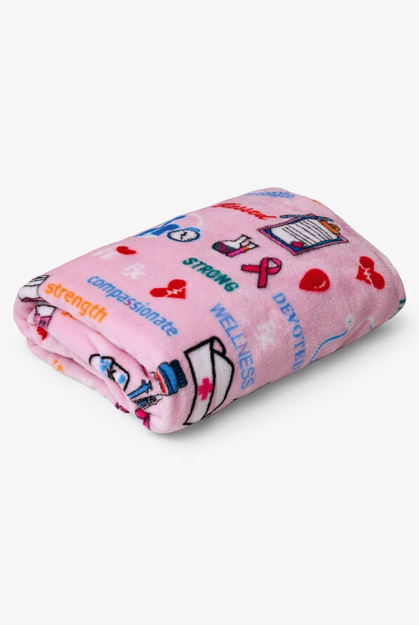 UA Pink Medical Symbols Plush Velvet Blanket - Pink - 2