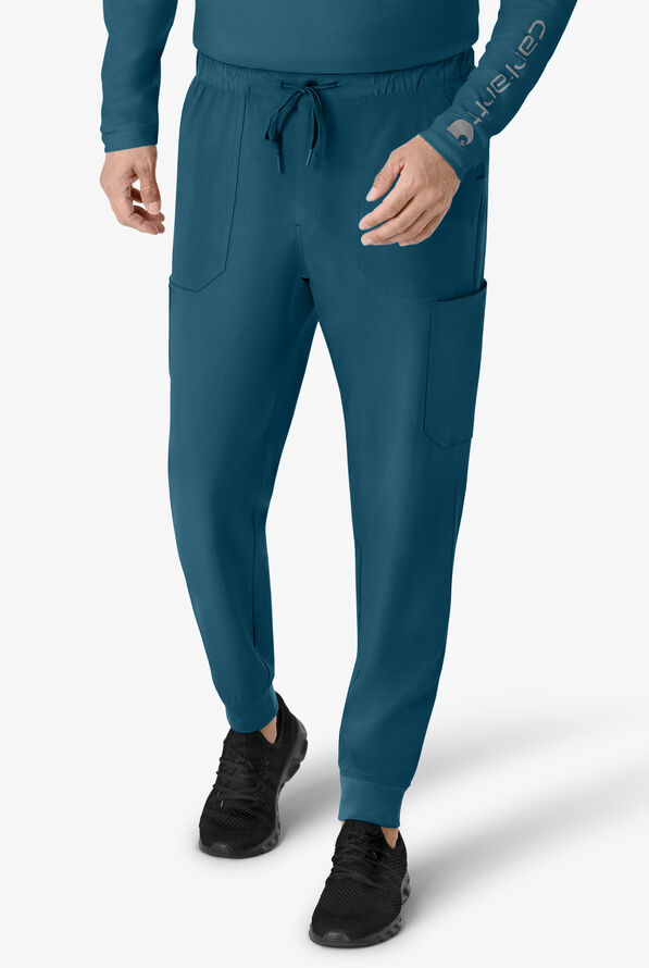 Carhartt Cross-Flex Men's 7-Pocket STRETCH Cargo Jogger Scrub Pants - Caribbean Blue - 1