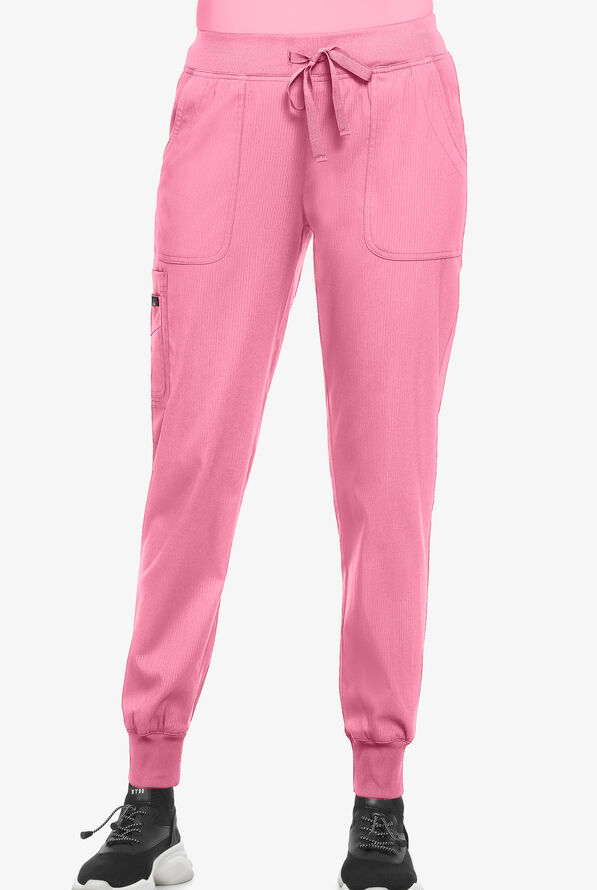 koi Lite™ Fierce Women's 6-Pocket Cargo Jogger Scrub Pants - Peony Pink - 1