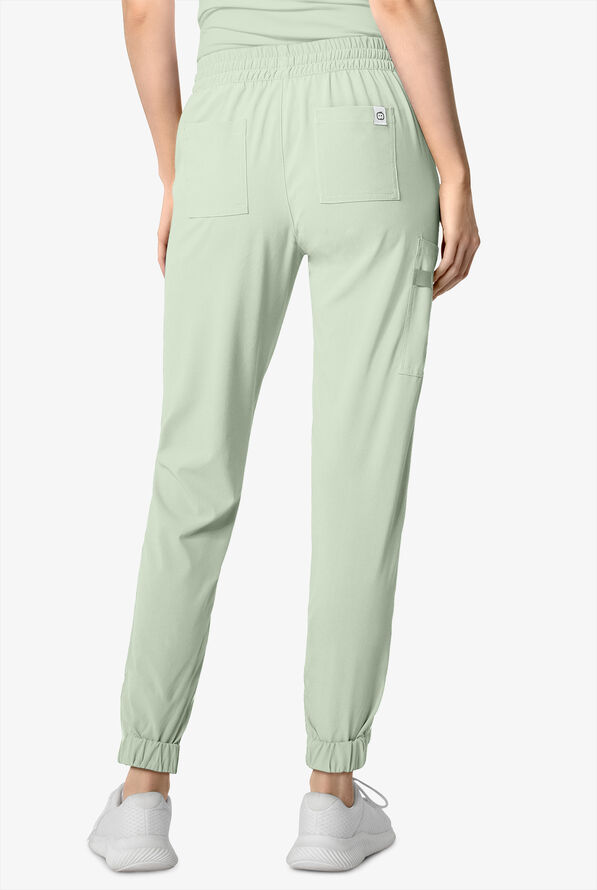 Wink Renew Women's 7-Pocket STRETCH Flat Front Drawstring Cargo Jogger Scrub Pants - Fresh Mint - 2