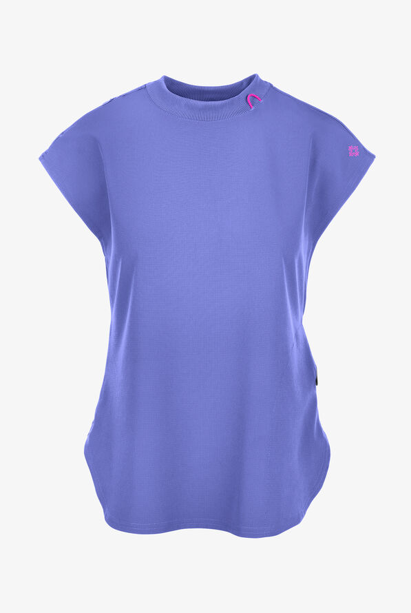 Med Couture Amp Women's 2-Pocket STRETCH Tuck in Dolman Crew Neck Scrub Top - Ceil Blue - 1