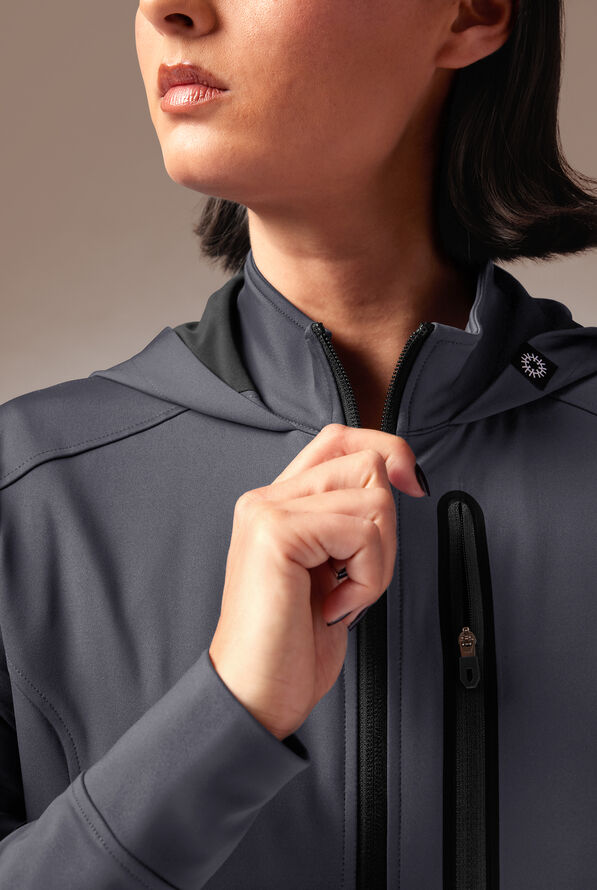 Chaqueta m&eacute;dica Hypothesis Super-Dermal con cremallera y m&uacute;ltiples bolsillos para mujer - Pewter/Jet Black - 5