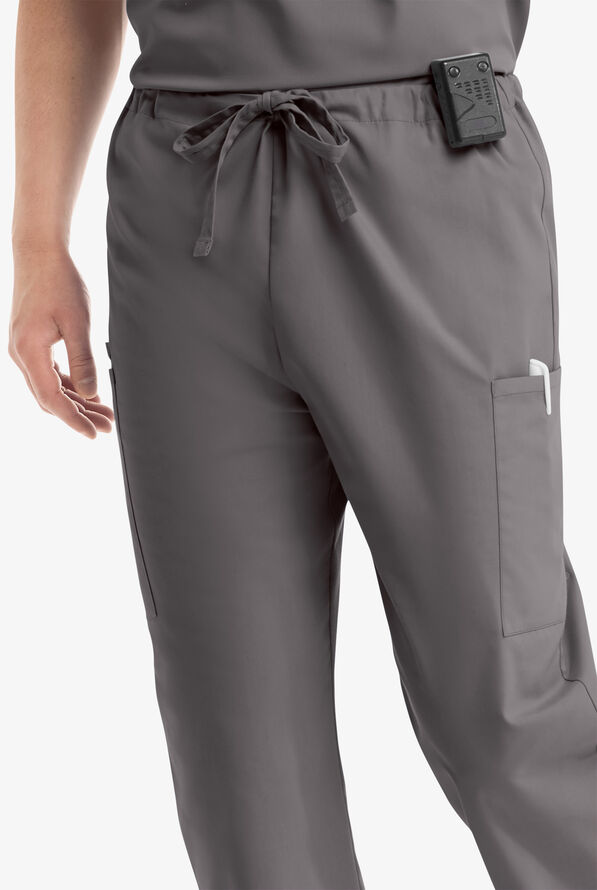 Butter-Soft Core Scrubs Unisex 4-Pocket Cargo Drawstring Scrub Pants- New and Improved - Grey Stone - 2