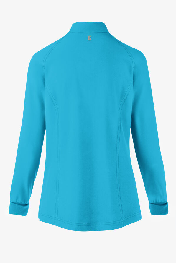 Easy STRETCH Zadie Women's 4-Pocket Raglan Scrub Jacket - Turquoise - 3