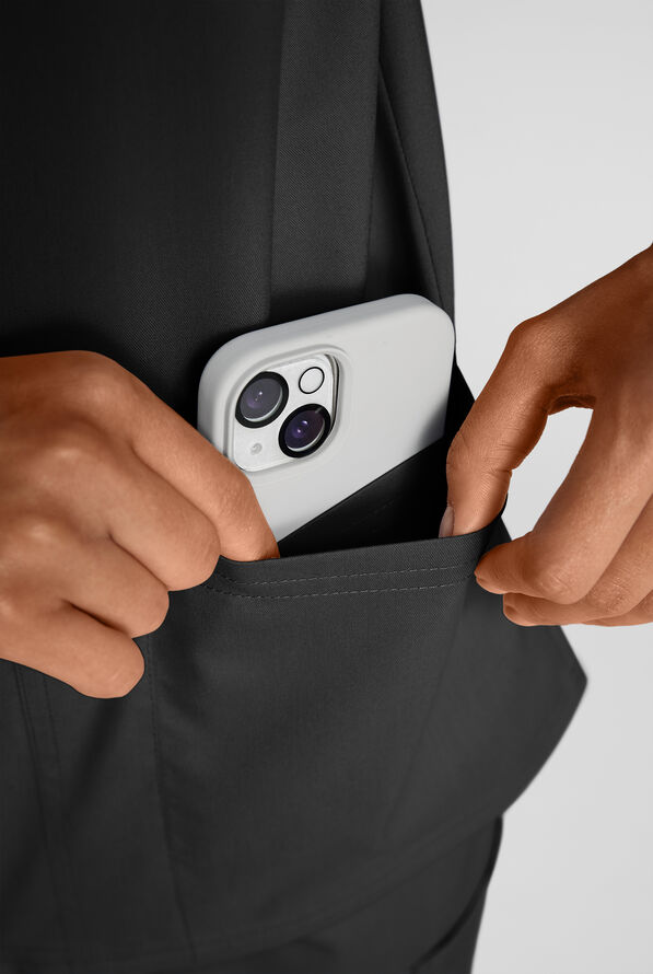 Butter-Soft STRETCH Women's 4-Pocket V-Neck Scrub Top - Black - 5