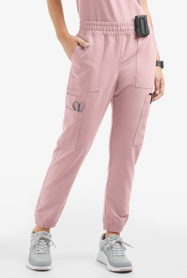 Movement by Butter-Soft Cephei Women's 11-Pocket Jogger Scrub Pants - Mauve Shadow - 1