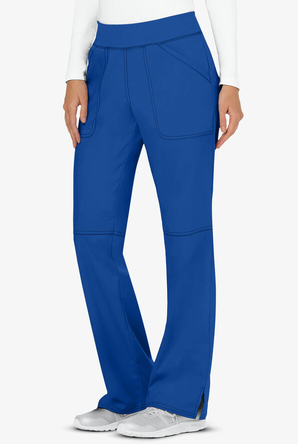 Cherokee Workwear Revolution Women's 4-Pocket STRETCH Pull-On Cargo Scrub Pants - Petite - Royal - 1