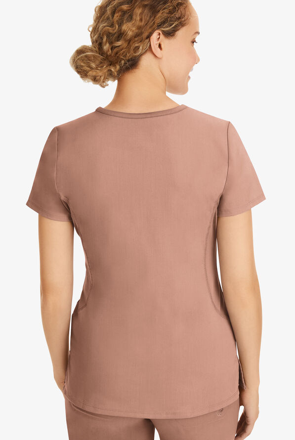 Healing Hands Purple Label Juliet Women's 2-Pocket STRETCH Princess Seam Scrub Top - Santa Fe Tan - 4