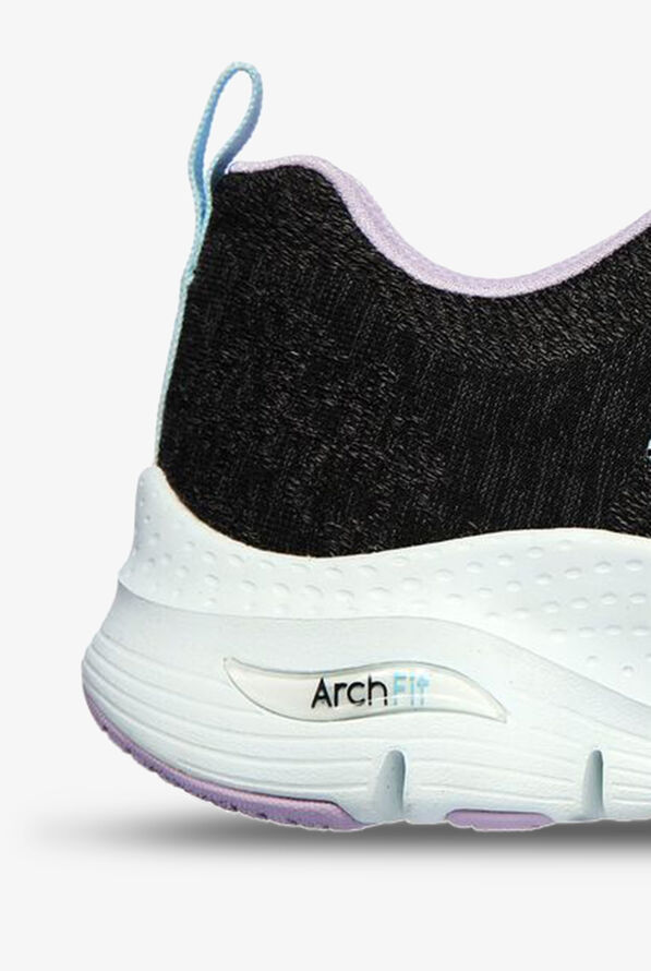 Skechers Sport Women's Arch Fit Comfy Wave Black/Lavender Trim Athletic Lace Up Nursing Shoes - null - 2