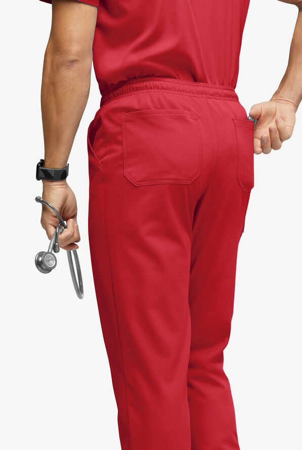 Advantage STRETCH Men's 6-Pocket Cargo Scrub Pants - Red - 3