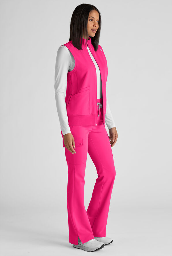 Pantalón médico ReSurge Avon estilo cargo con piernas acampanadas y 7 bolsillos para mujer - Reactive Pink - 8