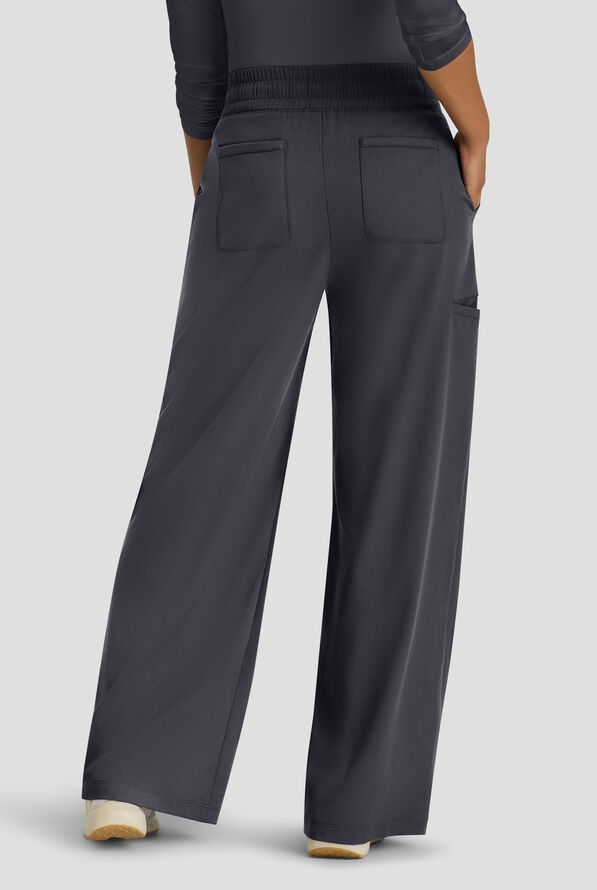 Grey's Anatomy by Barco Spandex STRETCH Emerson Women's 5-Pocket High-Rise Wide Leg Scrub Pants - Steel Gray - 2