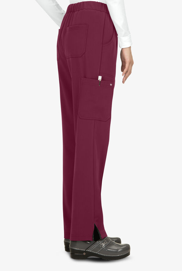 koi Next Gen Everyday Hero Women's 5-Pocket STRETCH Drawstring Cargo Scrub Pant - Wine - 2