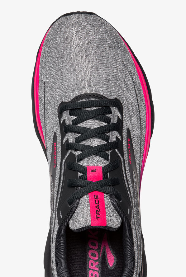 Brooks Women's Trace 2  Oyster/Ebony/Pink Athletic Lace Up Nursing Shoes - Oyster - 2