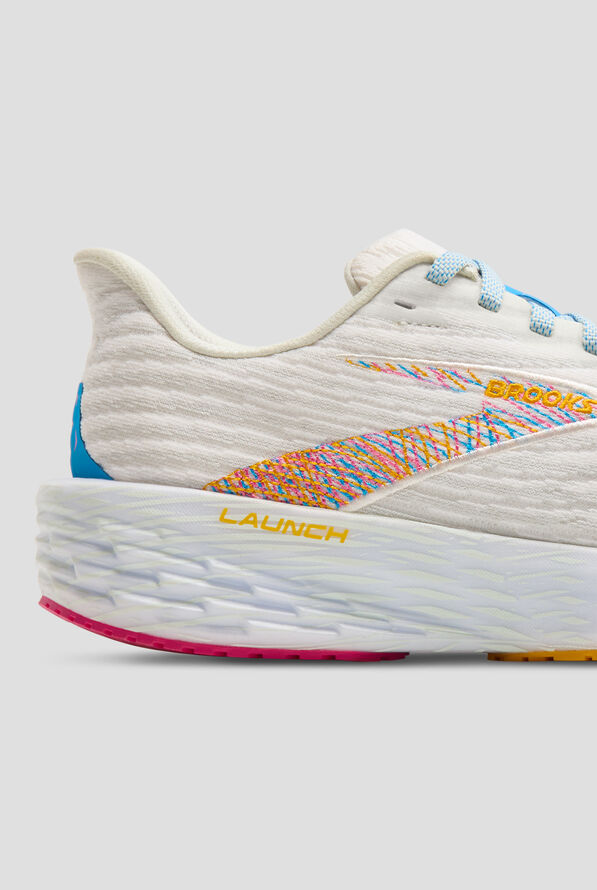 Brooks Women's Launch 11 White Murmur/Blithe Athletic Lace Up Shoes - null - 4