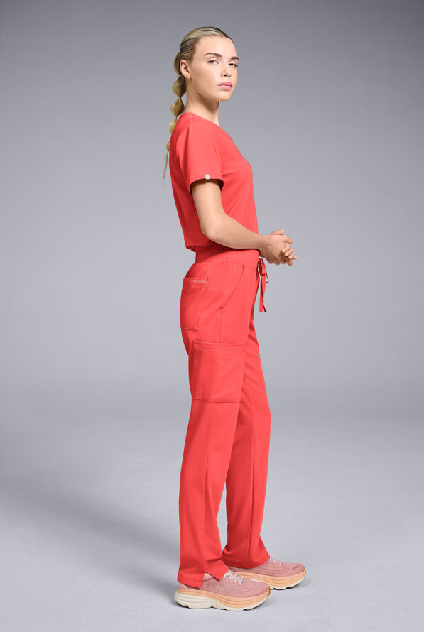 Hypothesis Women's Base 7-Pocket Straight Leg Cargo Scrub Pant - Petite - Radiant - 2