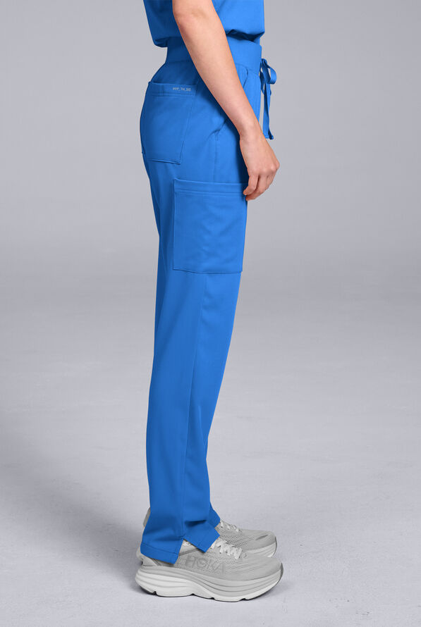 Hypothesis Women's Base 7-Pocket Straight Leg Cargo Scrub Pant - Tall - Royal - 4