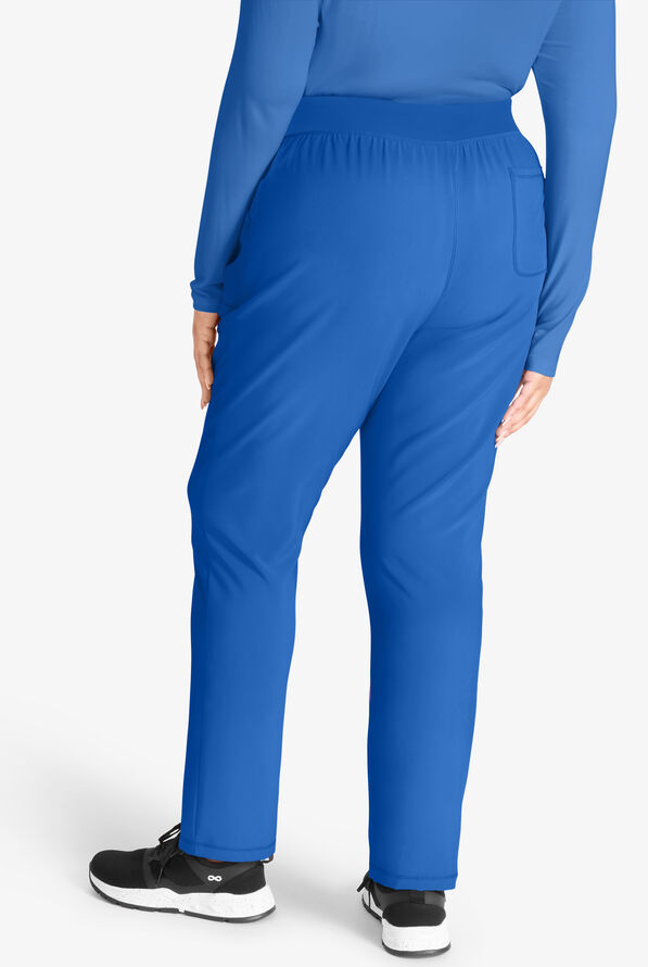 Pantalón médico Cherokee Collection STRETCH estilo cargo con 4 bolsillos y cintura con frente plano y parte trasera acanalada para mujer - Royal - 3