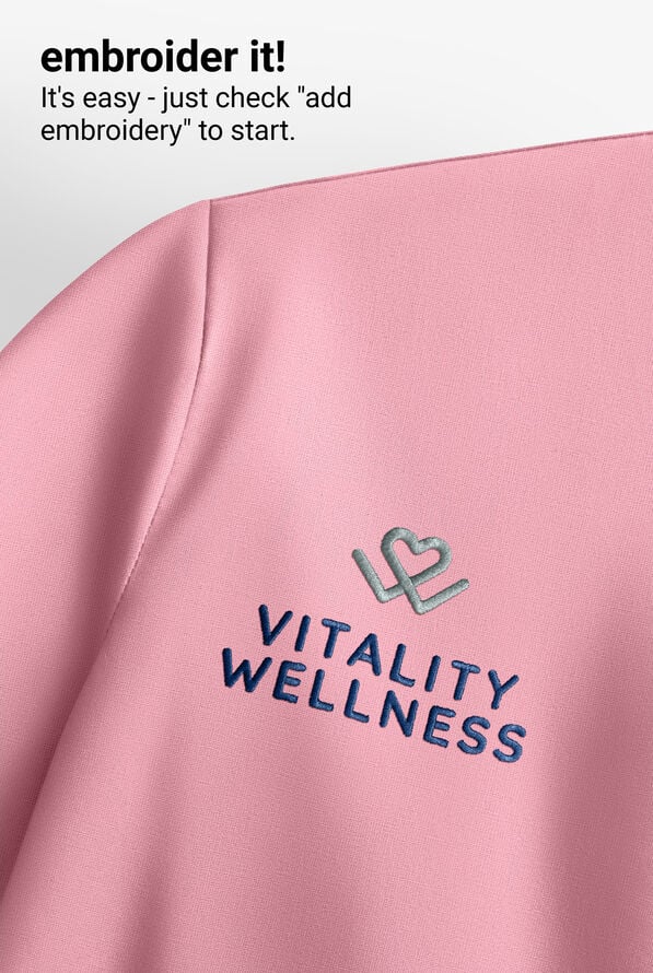 Med Couture Amp Women's 4-Pocket STRETCH Dolman Sleeve Collar Neck Wide Leg Scrub Jumpsuit - Pixel Pink - 6